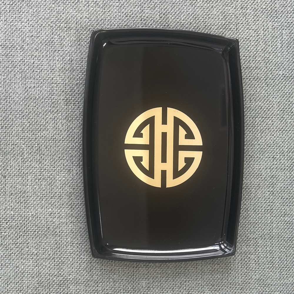 Gump’s of San Fransisco Vintage Black and Gold plastic Tray